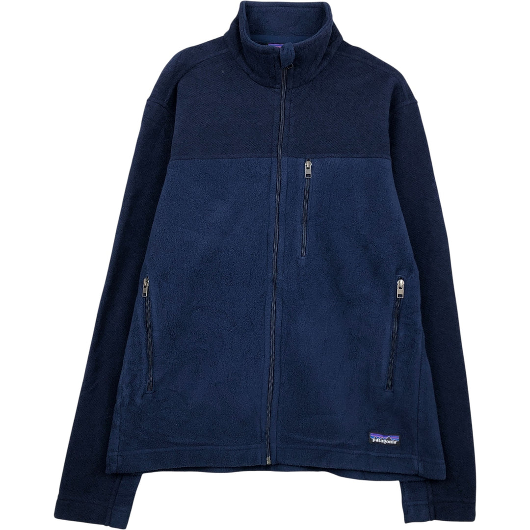 Patagonia Simple Synchilla Jacket (25098FA14) Google Fleece Jacket, Men's Medium polyester navy blue type Vintage Second Hand