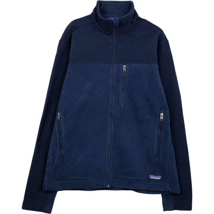 Patagonia Simple Synchilla Jacket (25098FA14) Google Fleece Jacket, Men's Medium polyester navy blue type Vintage Second Hand