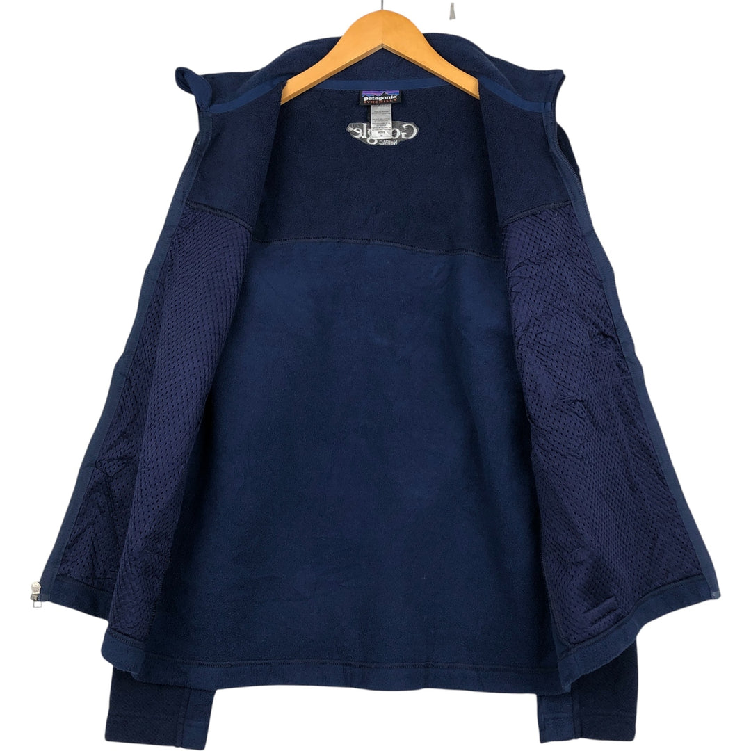 Patagonia Simple Synchilla Jacket (25098FA14) Google Fleece Jacket, Men's Medium polyester navy blue type Vintage Second Hand