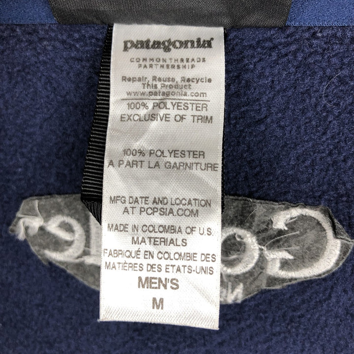 Patagonia Simple Synchilla Jacket (25098FA14) Google Fleece Jacket, Men's Medium polyester navy blue type Vintage Second Hand