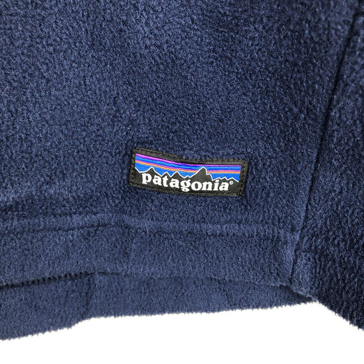 Patagonia Simple Synchilla Jacket (25098FA14) Google Fleece Jacket, Men's Medium polyester navy blue type Vintage Second Hand
