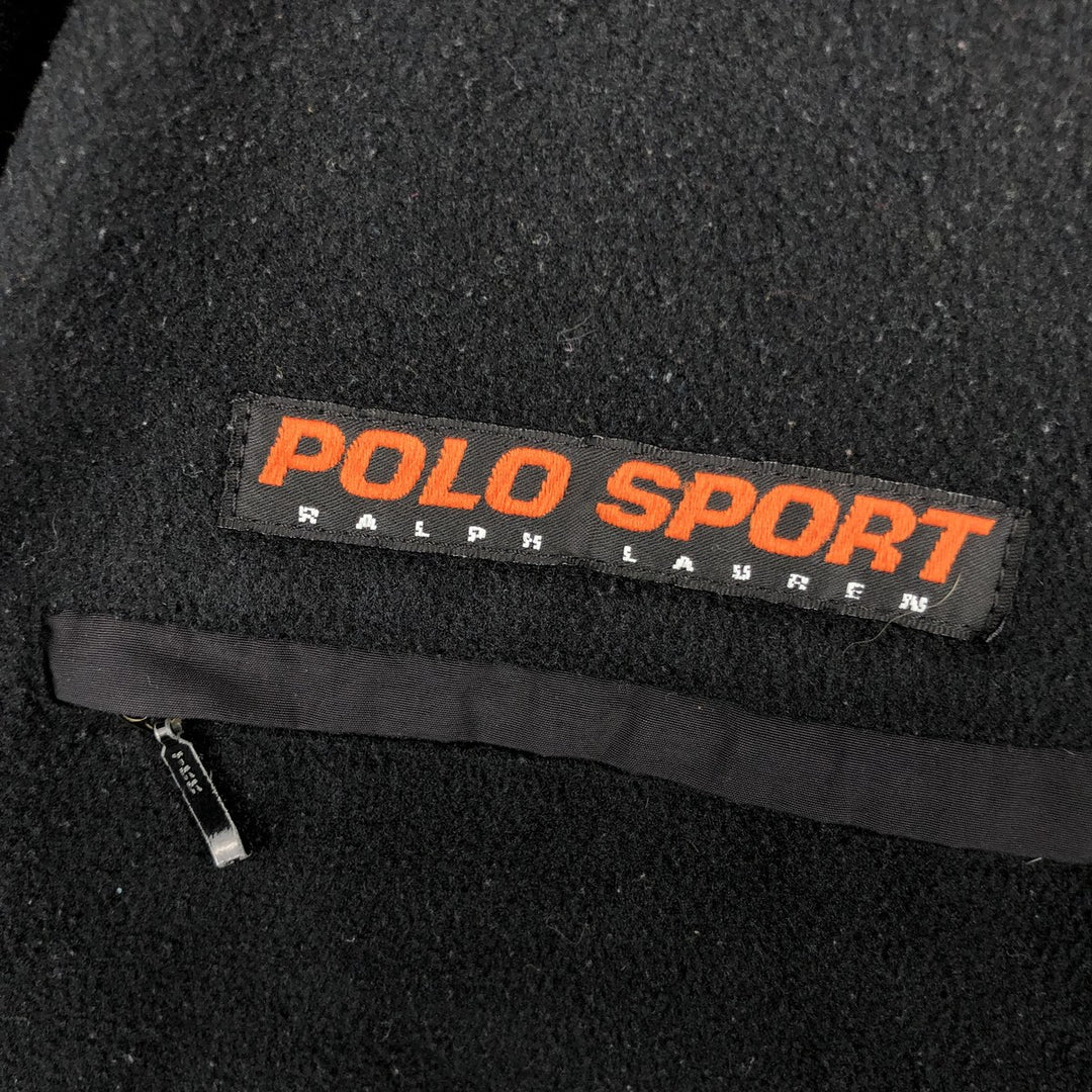 90'S Ralph Lauren POLO SPORT half-zip fleece pullover, made in the USA, men's size XL polyester black type Vintage Second Hand