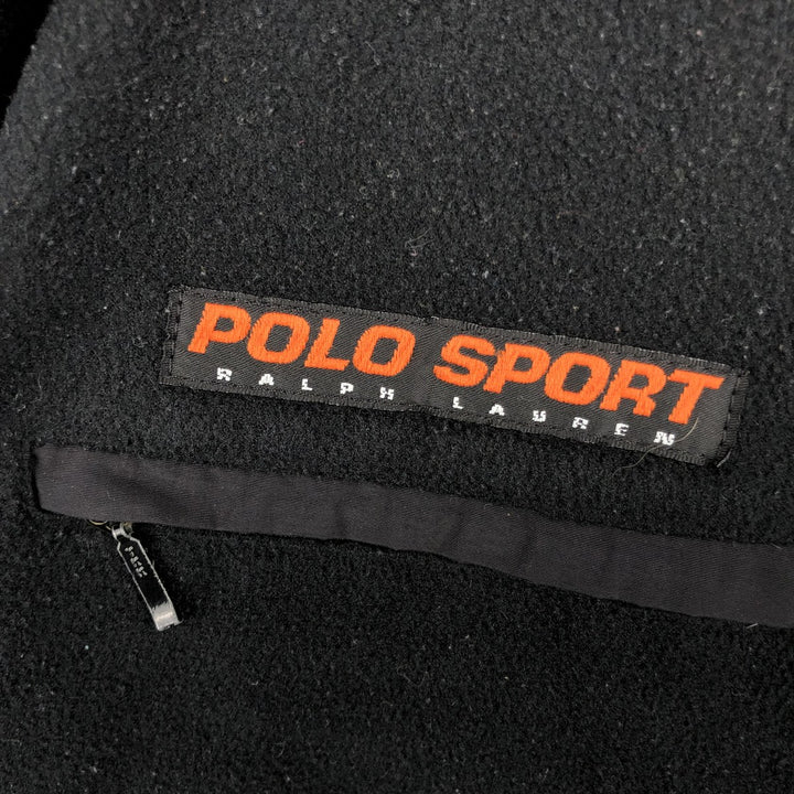 90'S Ralph Lauren POLO SPORT half-zip fleece pullover, made in the USA, men's size XL polyester black type Vintage Second Hand