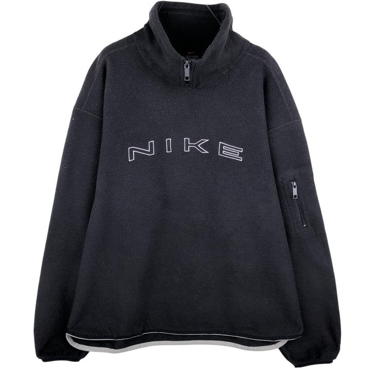 90s-00'S Vintage Nike Half-Zip Fleece Pullover, Men's Size Medium polyester black type Vintage Second Hand