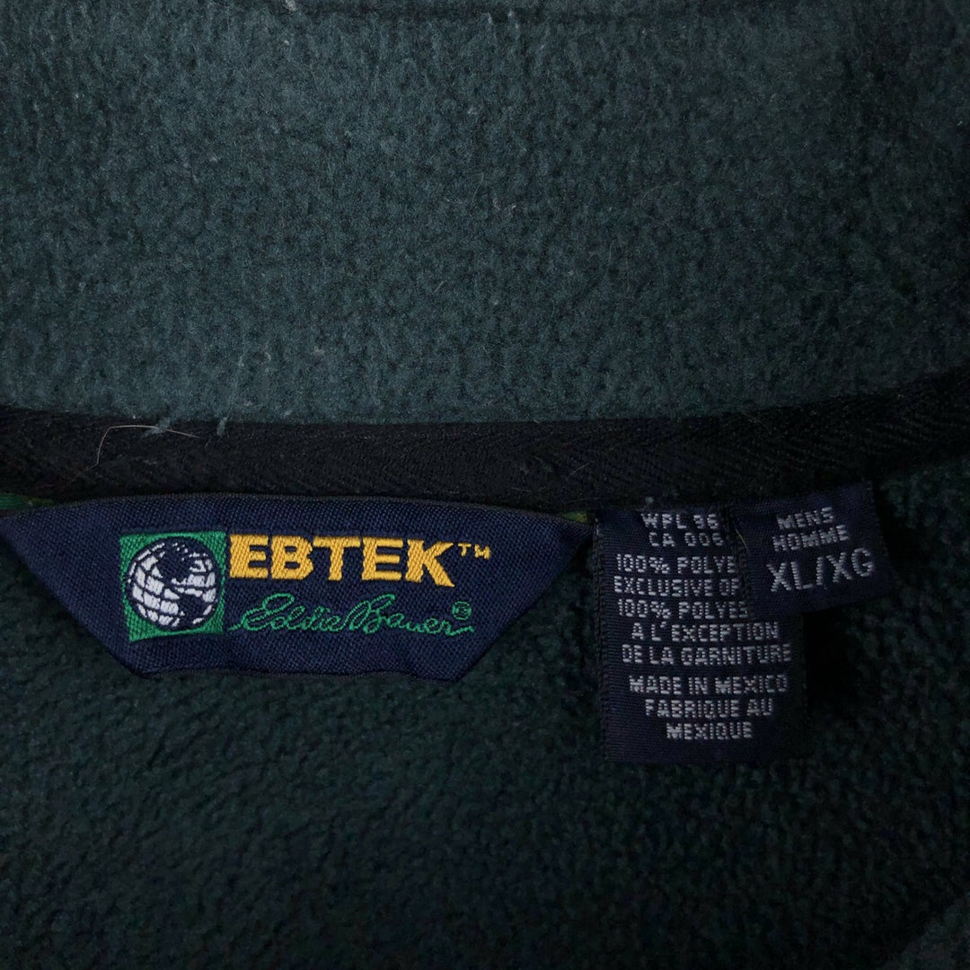 Vintage 90'S Eddie Bauer EBTEK Half-Zip Fleece Pullover, Men's XL polyester green type Vintage Second Hand