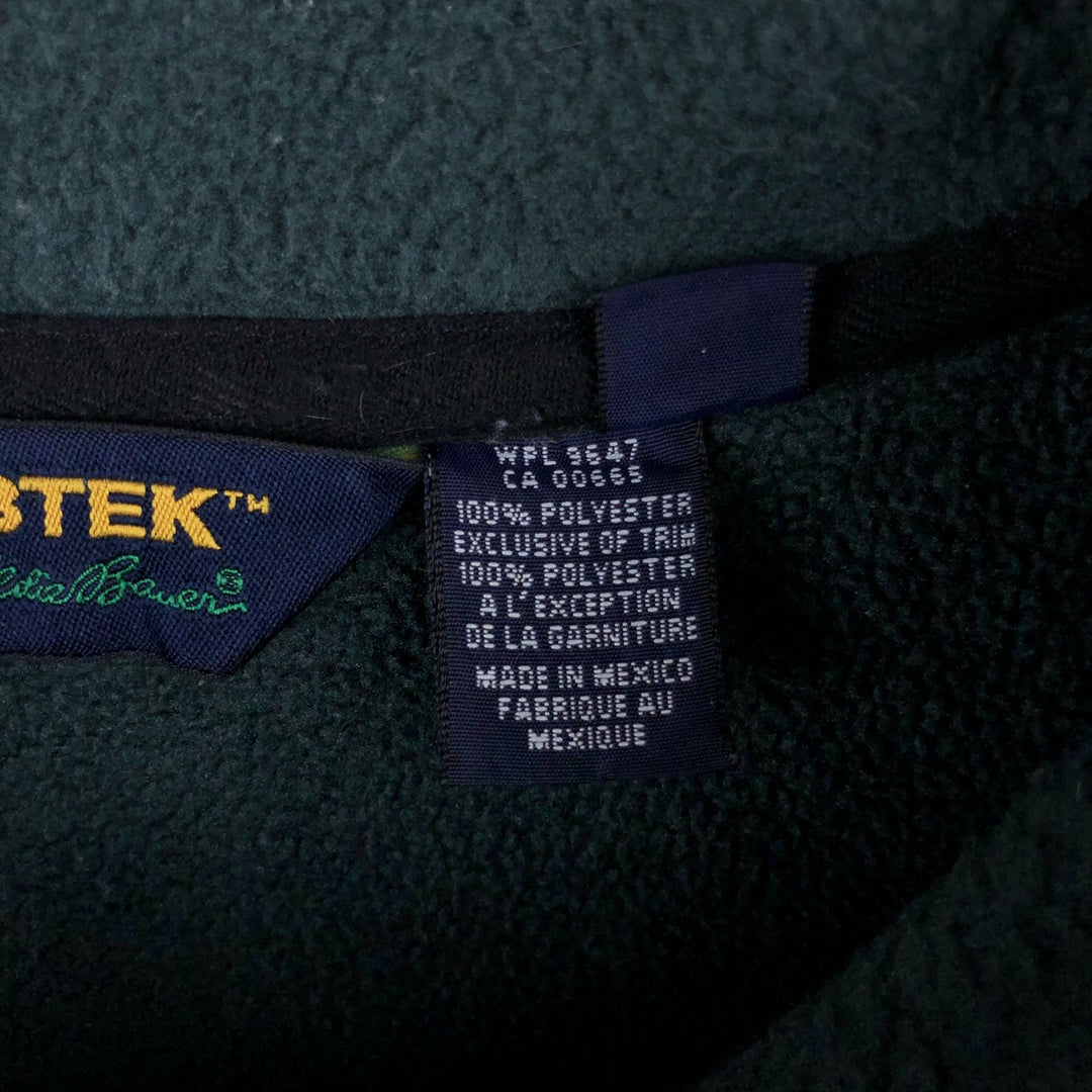 Vintage 90'S Eddie Bauer EBTEK Half-Zip Fleece Pullover, Men's XL polyester green type Vintage Second Hand