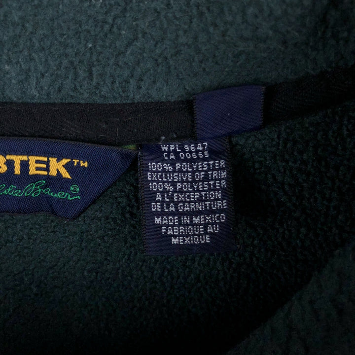 Vintage 90'S Eddie Bauer EBTEK Half-Zip Fleece Pullover, Men's XL polyester green type Vintage Second Hand