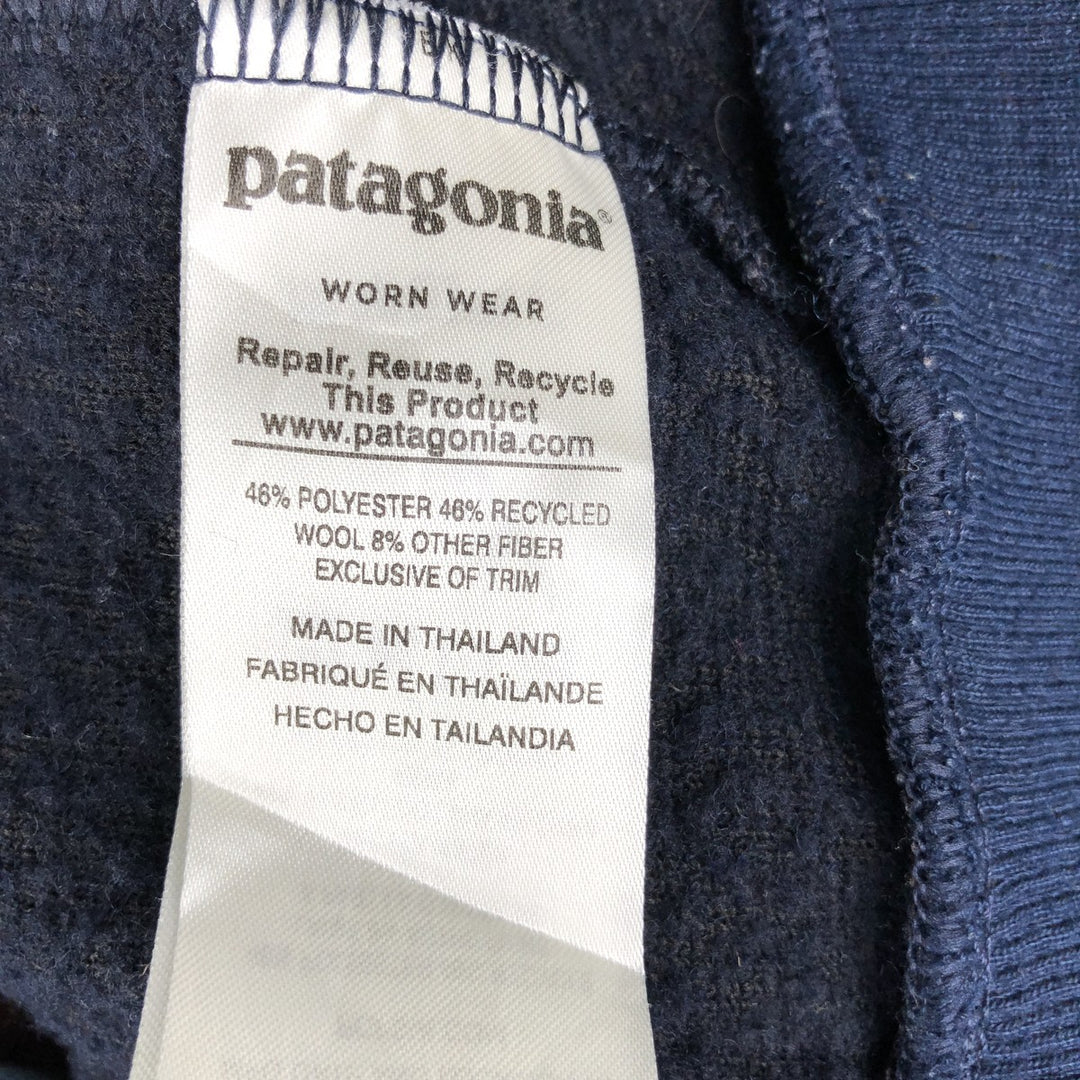 Patagonia Woolester Fleece Pullover 26940FA18 Half-Zip Fleece Pullover, Men's Size L polyester navy blue type Vintage Second Hand