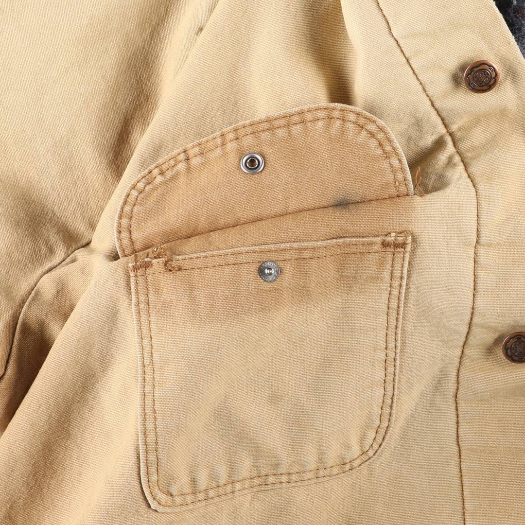 Vintage 1980'S Big Ben Michigan Chore Coat Duck Coverall, Made in USA, Men's XXL cotton beige type brown Vintage Second Hand