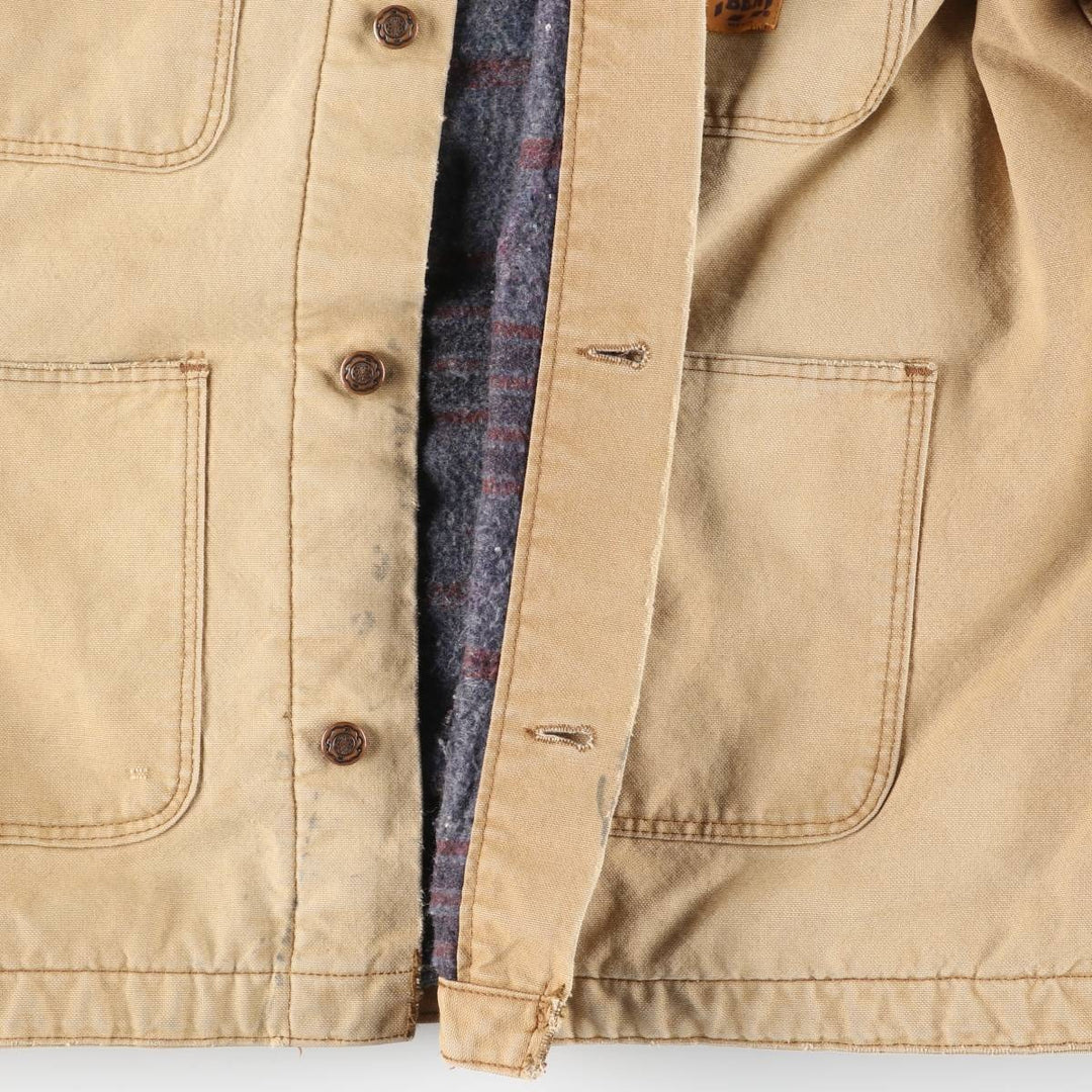 Vintage 1980'S Big Ben Michigan Chore Coat Duck Coverall, Made in USA, Men's XXL cotton beige type brown Vintage Second Hand