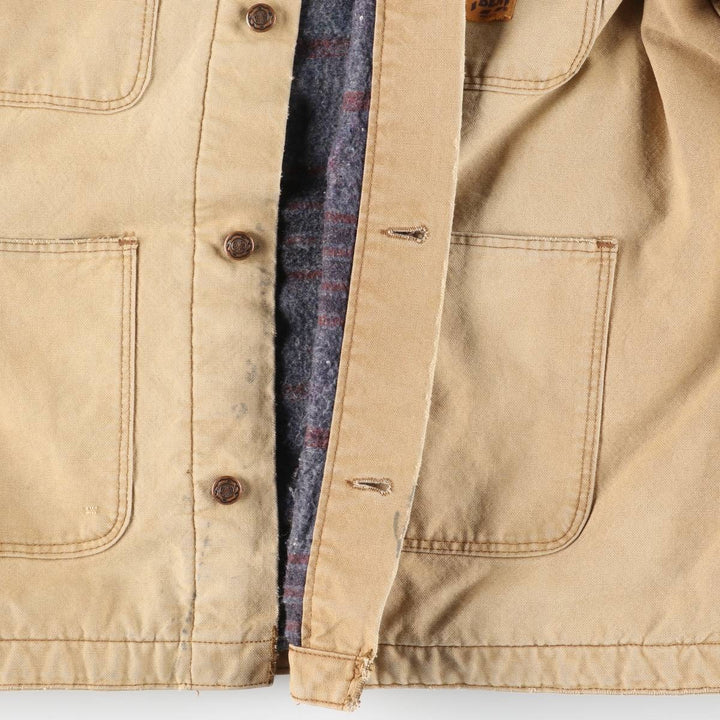 Vintage 1980'S Big Ben Michigan Chore Coat Duck Coverall, Made in USA, Men's XXL cotton beige type brown Vintage Second Hand