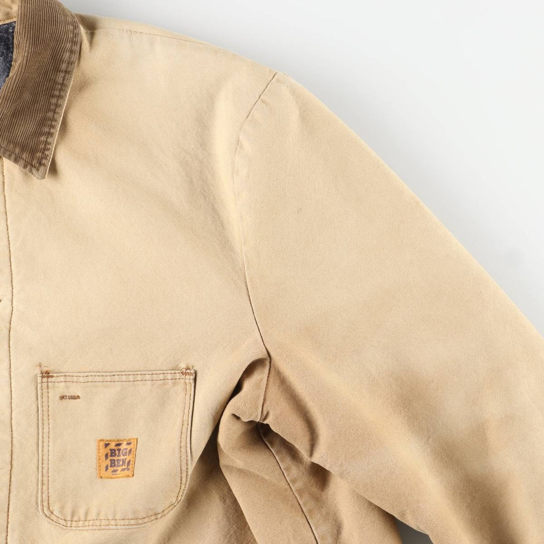 Vintage 1980'S Big Ben Michigan Chore Coat Duck Coverall, Made in USA, Men's XXL cotton beige type brown Vintage Second Hand