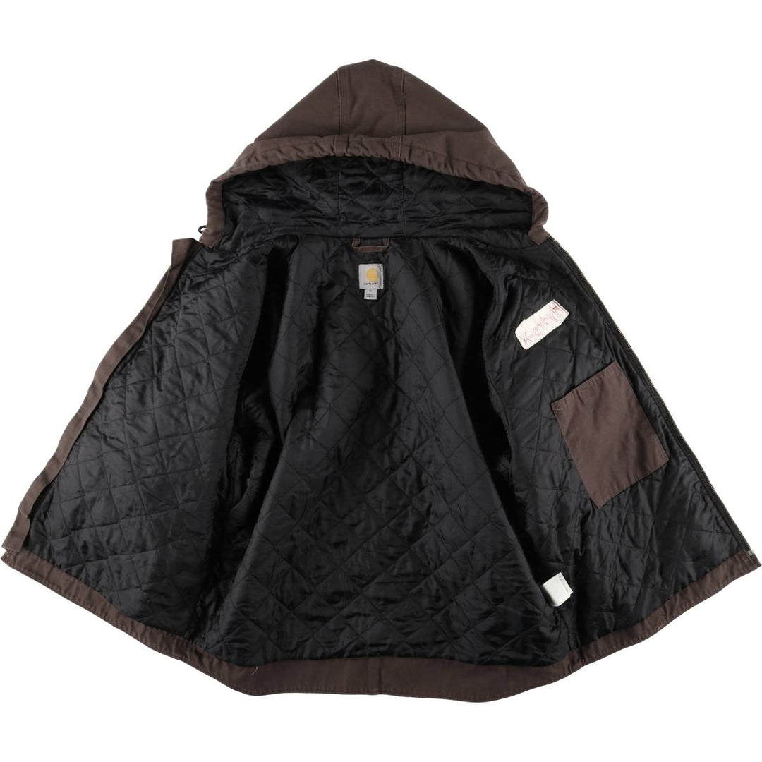 Carhartt Active Jacket, Padded Duck Full-Zip Hoodie, Men's XL, Quilted Liner cotton brown type Vintage Second Hand