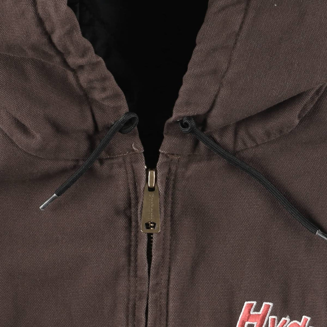 Carhartt Active Jacket, Padded Duck Full-Zip Hoodie, Men's XL, Quilted Liner cotton brown type Vintage Second Hand