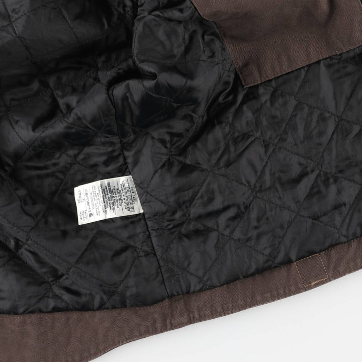 Carhartt Active Jacket, Padded Duck Full-Zip Hoodie, Men's XL, Quilted Liner cotton brown type Vintage Second Hand