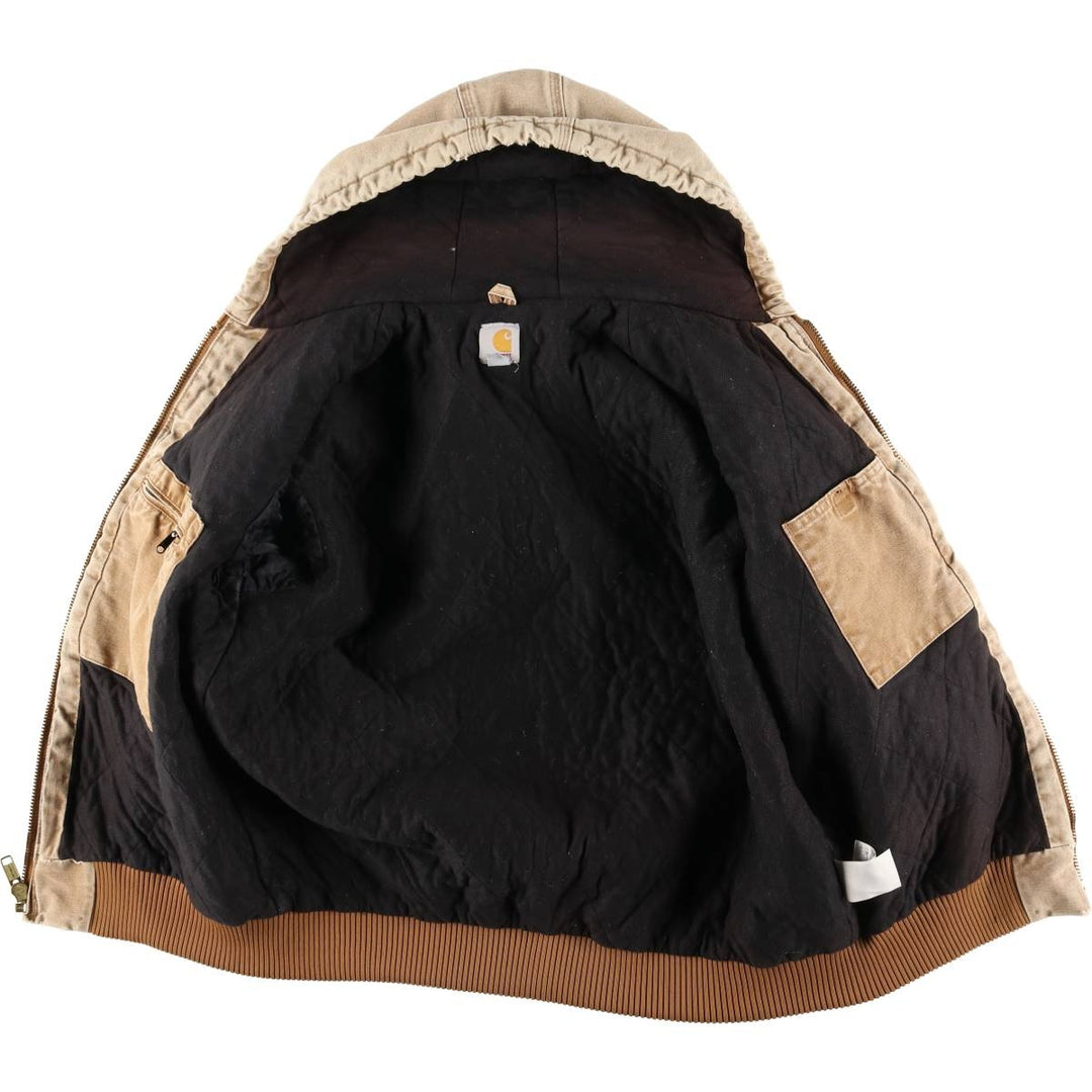 Carhartt Active Jacket, Padded Duck Full-Zip Hoodie, Men's Size L cotton brown type Vintage Second Hand