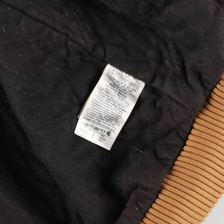 Carhartt Active Jacket, Padded Duck Full-Zip Hoodie, Men's Size L cotton brown type Vintage Second Hand