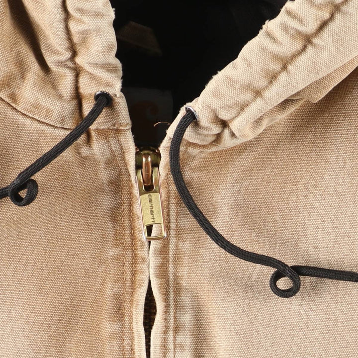 Carhartt Active Jacket, Padded Duck Full-Zip Hoodie, Men's Size L cotton brown type Vintage Second Hand