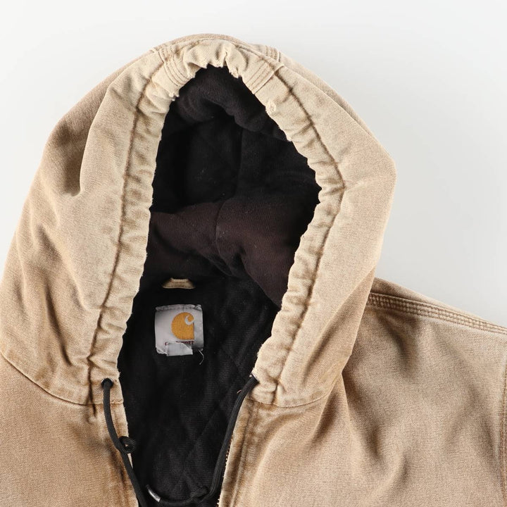 Carhartt Active Jacket, Padded Duck Full-Zip Hoodie, Men's Size L cotton brown type Vintage Second Hand