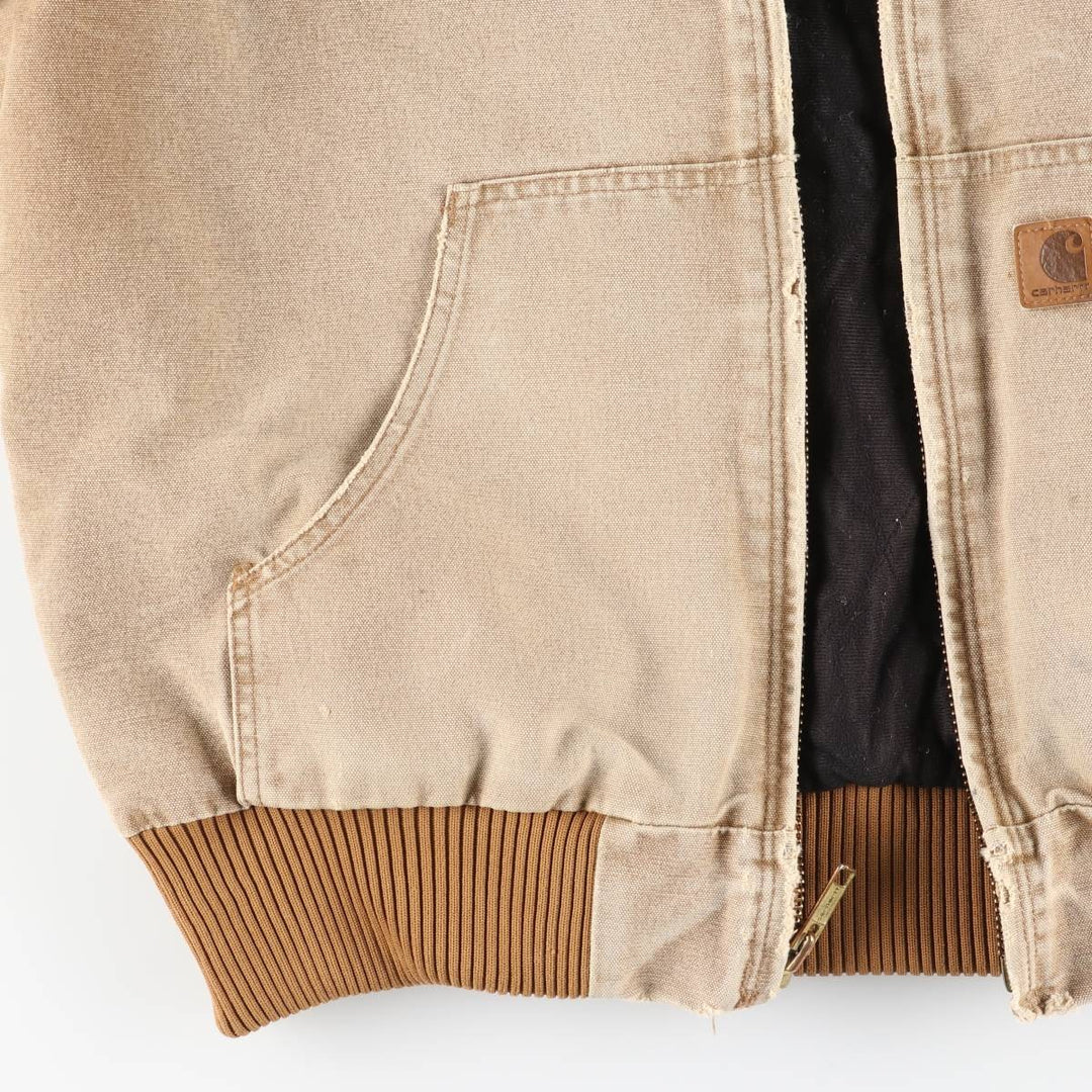 Carhartt Active Jacket, Padded Duck Full-Zip Hoodie, Men's Size L cotton brown type Vintage Second Hand
