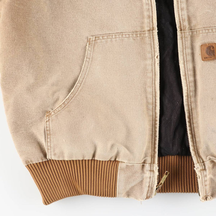 Carhartt Active Jacket, Padded Duck Full-Zip Hoodie, Men's Size L cotton brown type Vintage Second Hand