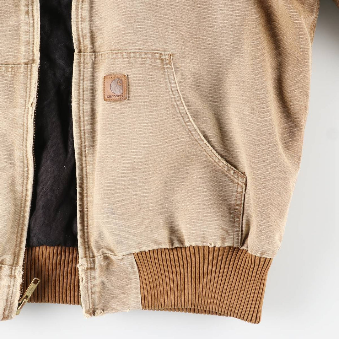 Carhartt Active Jacket, Padded Duck Full-Zip Hoodie, Men's Size L cotton brown type Vintage Second Hand