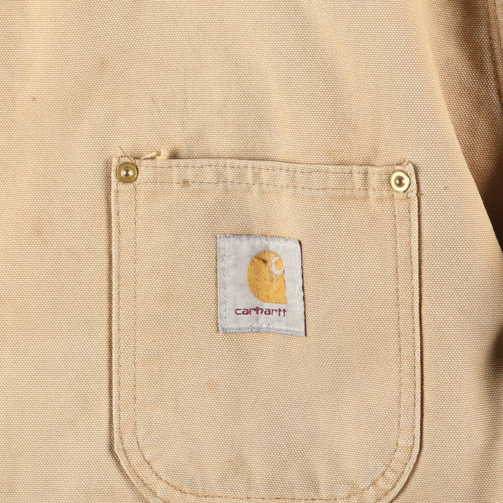Carhartt Michigan Chore Coat Duck Coverall Men's XL Size unclear beige type brown Vintage Second Hand