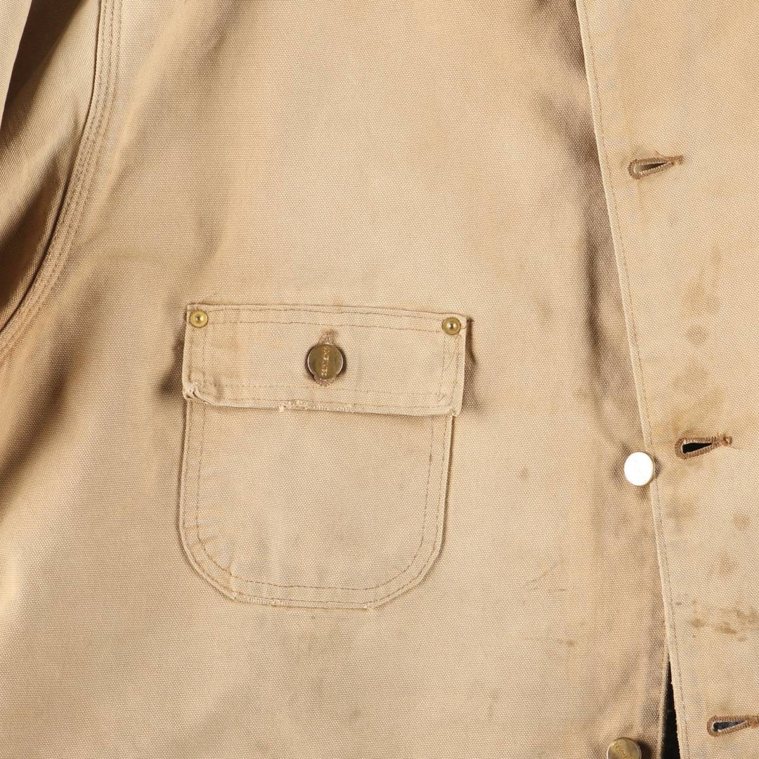Carhartt Michigan Chore Coat Duck Coverall Men's XL Size unclear beige type brown Vintage Second Hand