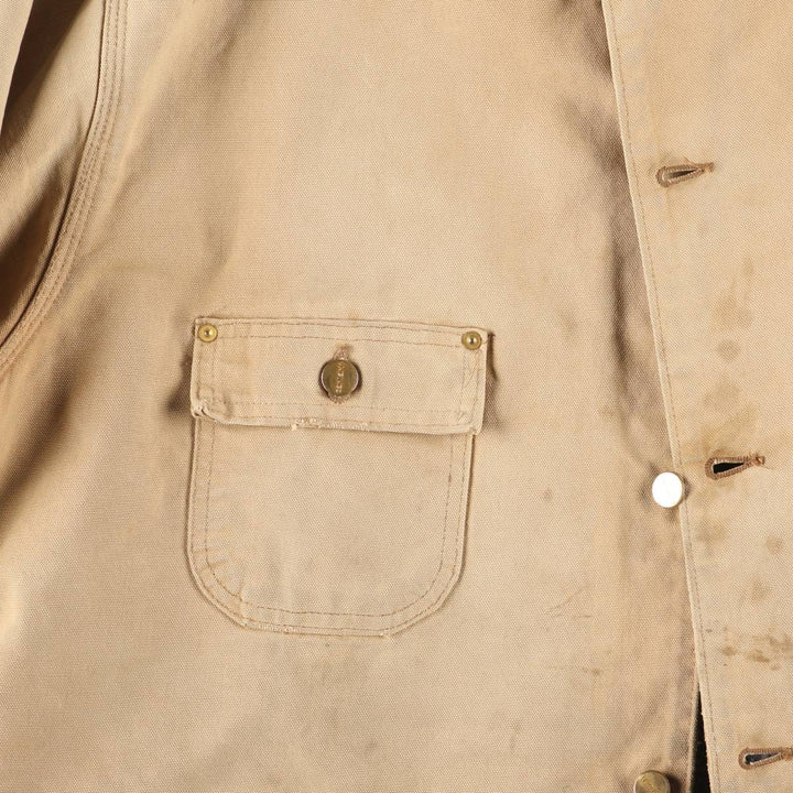 Carhartt Michigan Chore Coat Duck Coverall Men's XL Size unclear beige type brown Vintage Second Hand