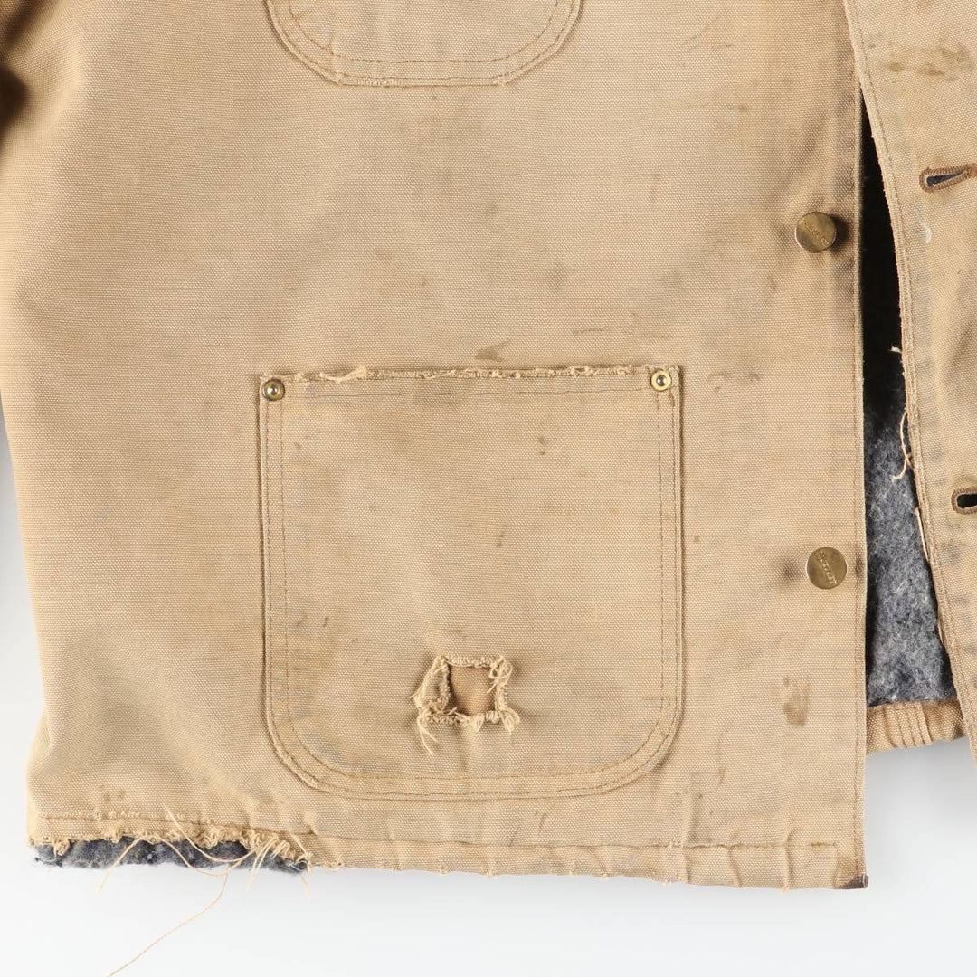 Carhartt Michigan Chore Coat Duck Coverall Men's XL Size unclear beige type brown Vintage Second Hand