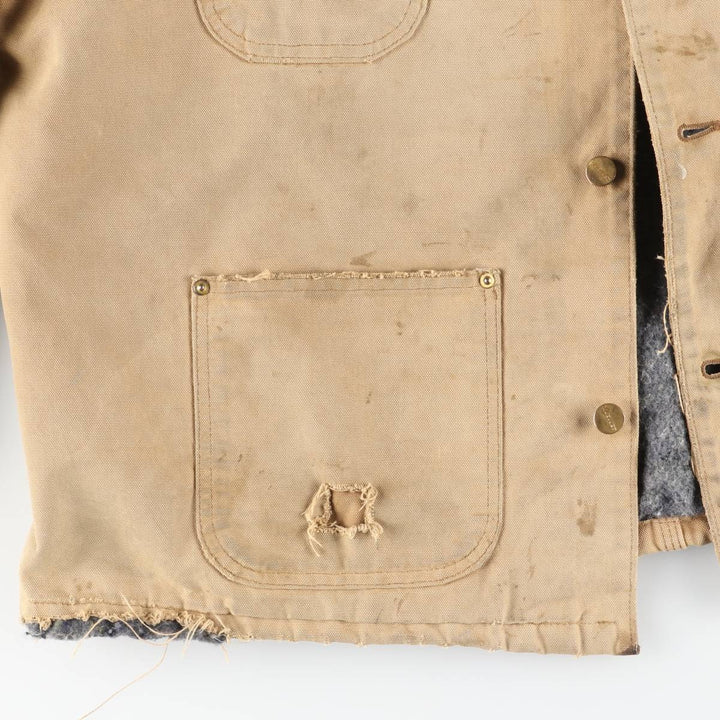 Carhartt Michigan Chore Coat Duck Coverall Men's XL Size unclear beige type brown Vintage Second Hand