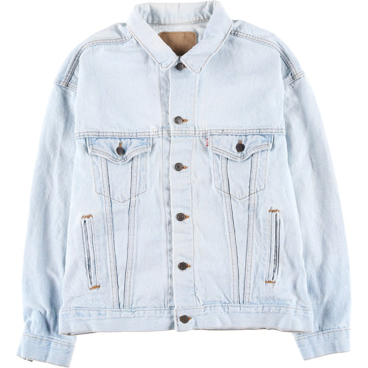 90'S Levi's denim jacket, denim jacket, made in the USA, men's XL size, vintage cotton Blue type light blue Vintage Second Hand