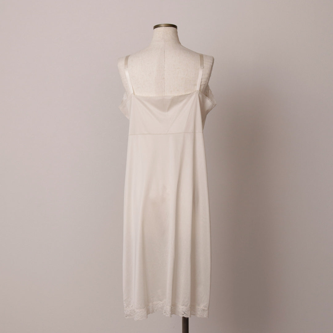 Lingerie Half-Length Camisole Dress, Women's Size S unclear white type Vintage Second Hand