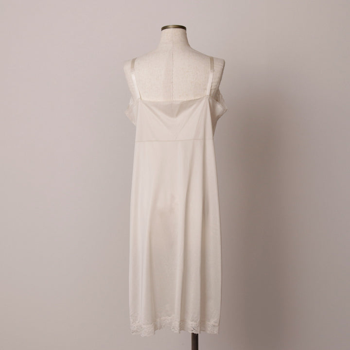Lingerie Half-Length Camisole Dress, Women's Size S unclear white type Vintage Second Hand