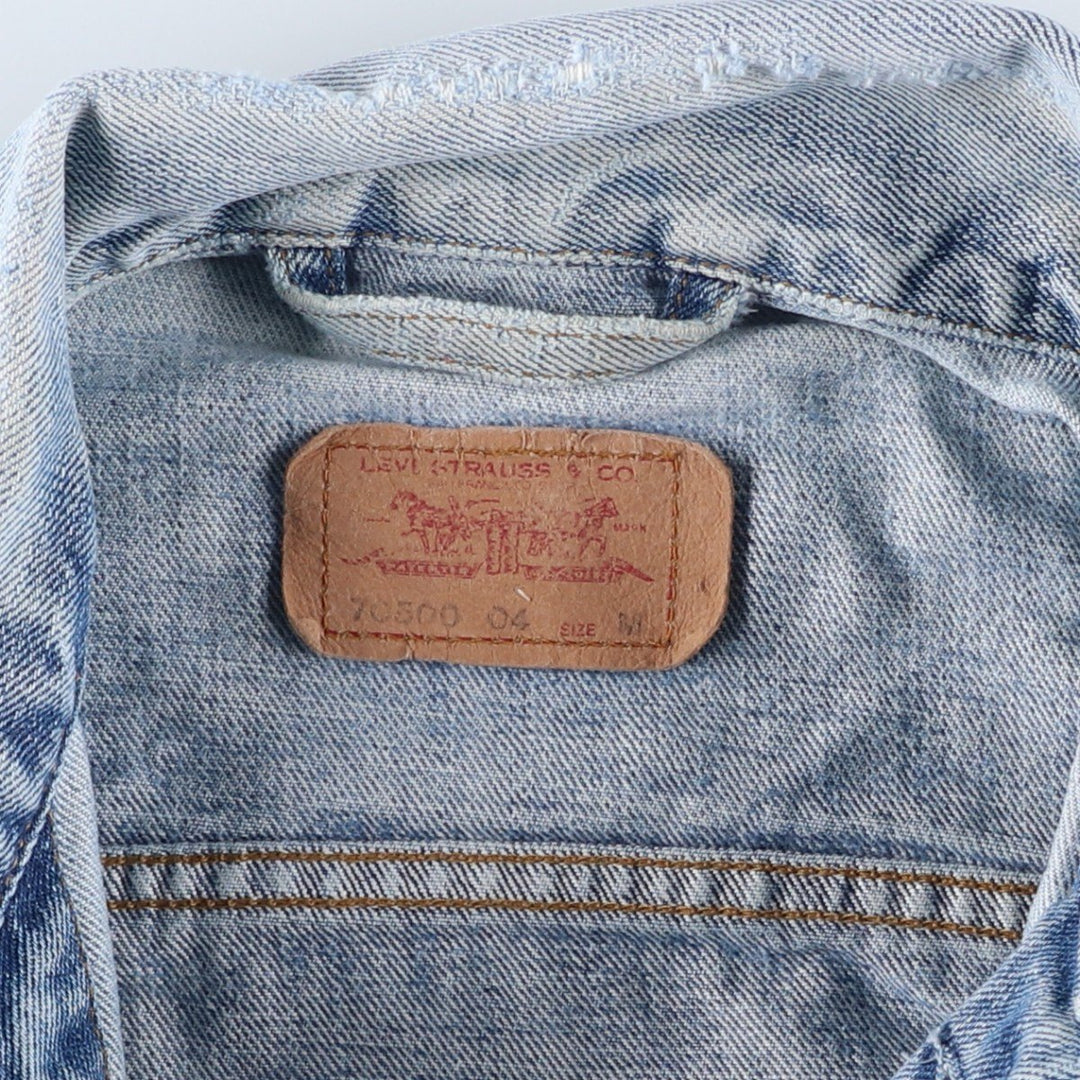 90'S Levi's 70500-0461 Euro Model Denim Jacket, Made in Italy, Men's Size Medium, Vintage cotton blue type Vintage Second Hand
