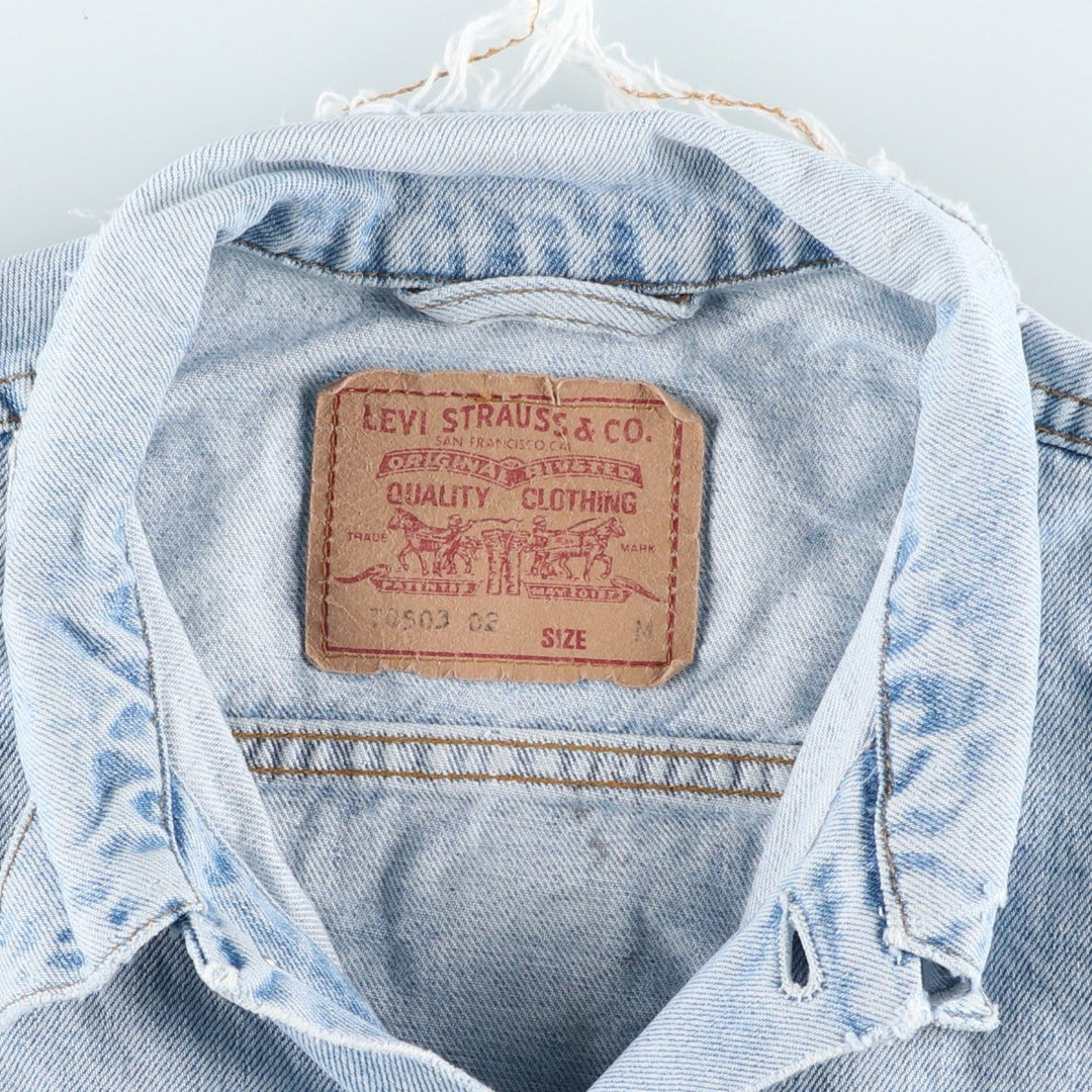 90'S Levi's 70503-0210 denim jacket, denim jacket, men's size M, vintage cotton blue type Vintage Second Hand
