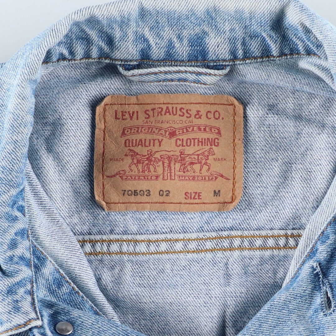 90'S Levi's 70503-0216 denim jacket, denim jacket, men's size M, vintage cotton blue type Vintage Second Hand