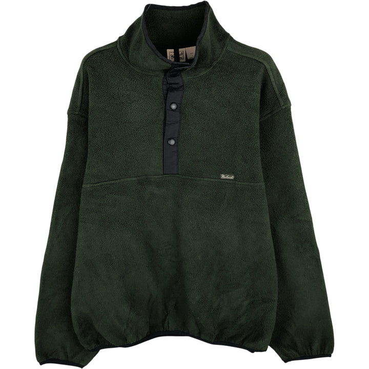 90s-00'S Woolrich Half-Snap Fleece Pullover, Made in USA, Men's Size L (approx.) polyester Green type dark green Vintage Second Hand