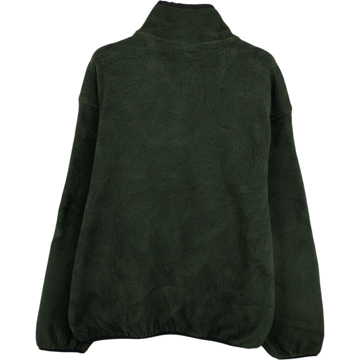 90s-00'S Woolrich Half-Snap Fleece Pullover, Made in USA, Men's Size L (approx.) polyester Green type dark green Vintage Second Hand