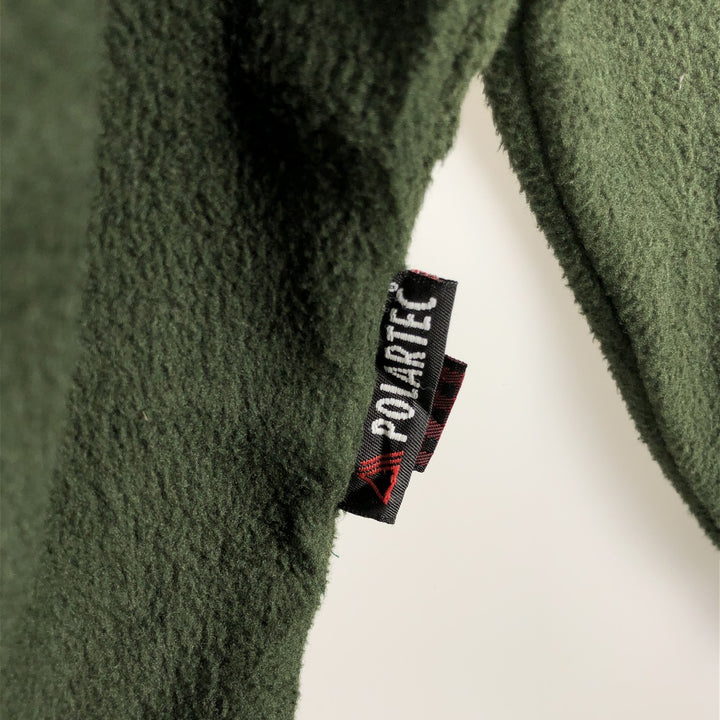 90s-00'S Woolrich Half-Snap Fleece Pullover, Made in USA, Men's Size L (approx.) polyester Green type dark green Vintage Second Hand