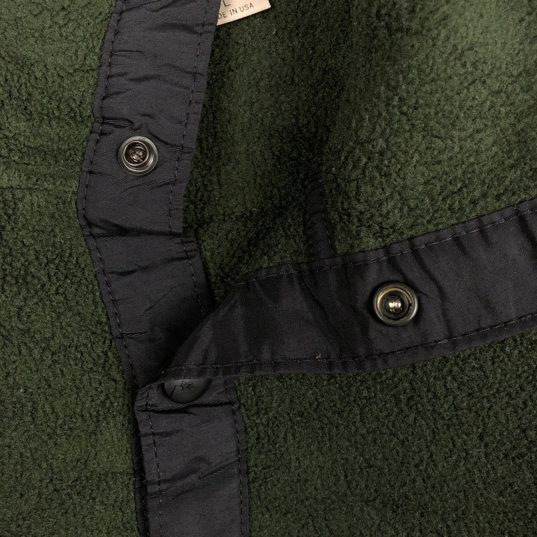 90s-00'S Woolrich Half-Snap Fleece Pullover, Made in USA, Men's Size L (approx.) polyester Green type dark green Vintage Second Hand