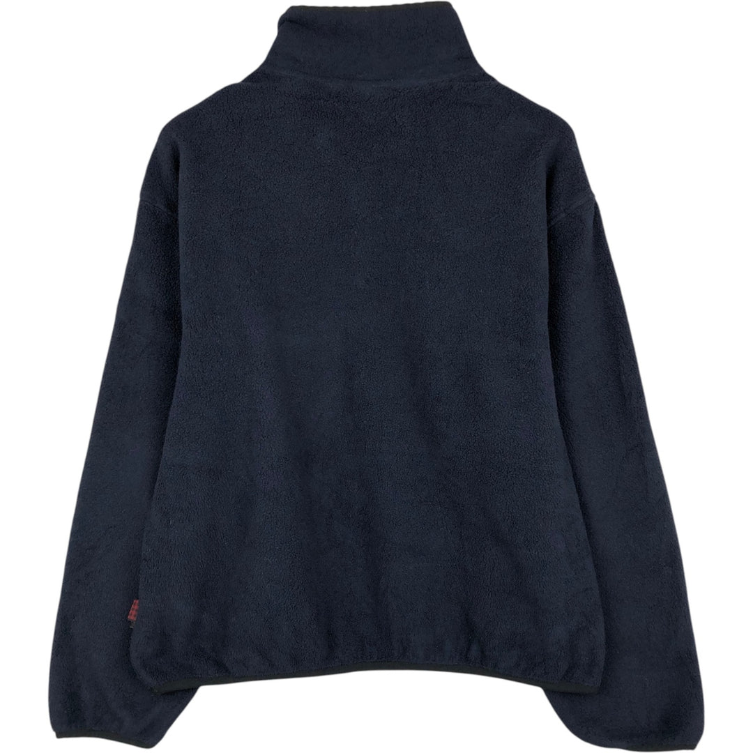 90s-00'S WOOLRICH Half-Snap Fleece Pullover, Men's XL polyester navy blue type Vintage Second Hand