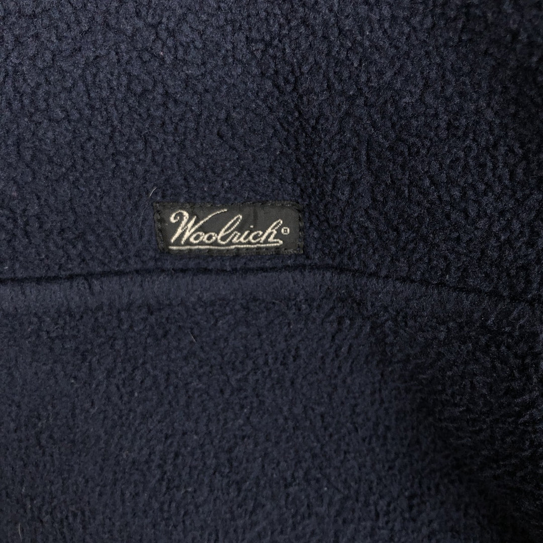 90s-00'S WOOLRICH Half-Snap Fleece Pullover, Men's XL polyester navy blue type Vintage Second Hand