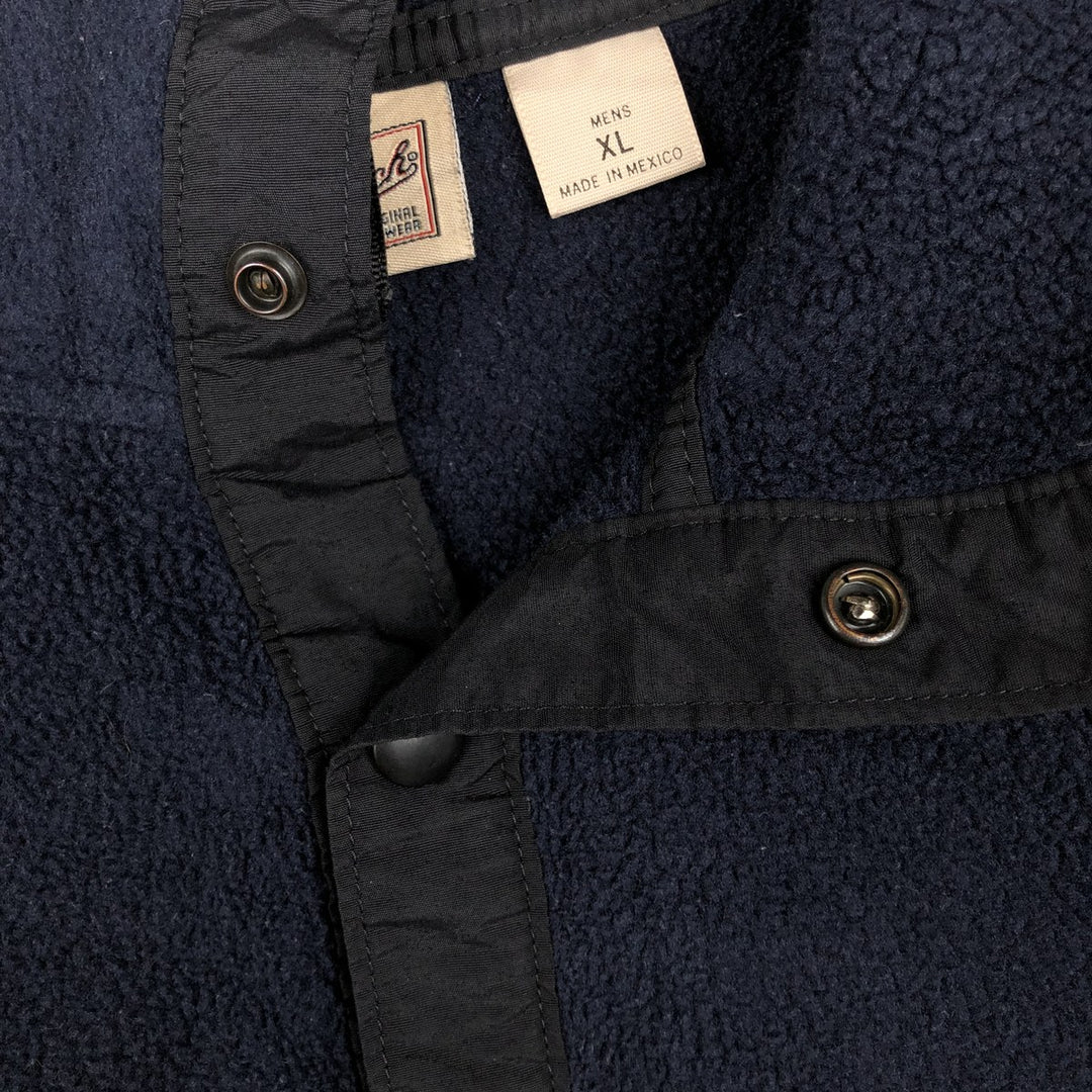 90s-00'S WOOLRICH Half-Snap Fleece Pullover, Men's XL polyester navy blue type Vintage Second Hand