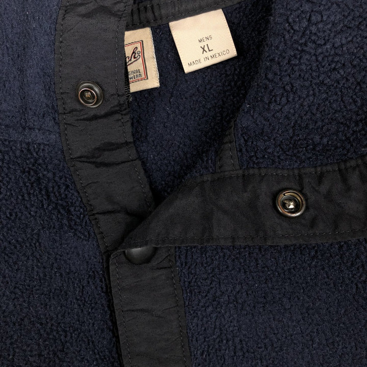 90s-00'S WOOLRICH Half-Snap Fleece Pullover, Men's XL polyester navy blue type Vintage Second Hand