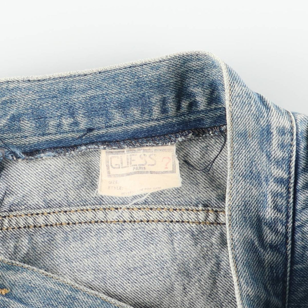80'S Guess denim tight mini skirt, women's size M equivalent, vintage. unclear blue type Vintage Second Hand