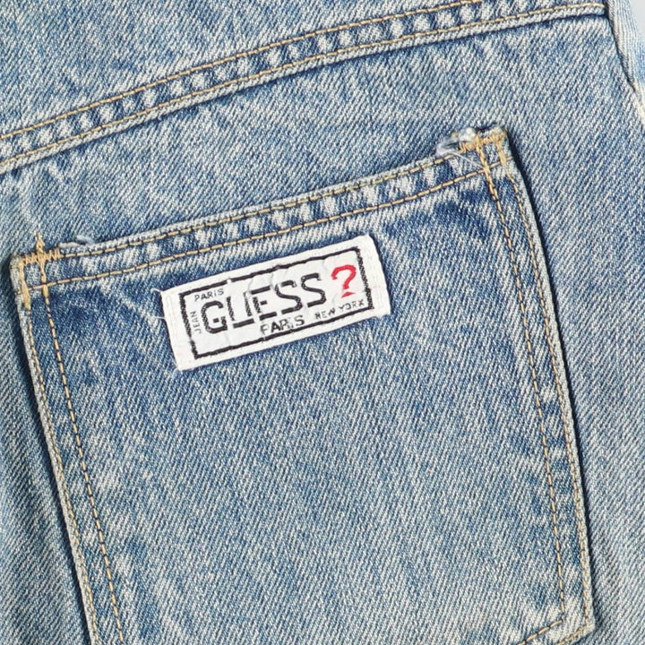 80'S Guess denim tight mini skirt, women's size M equivalent, vintage. unclear blue type Vintage Second Hand