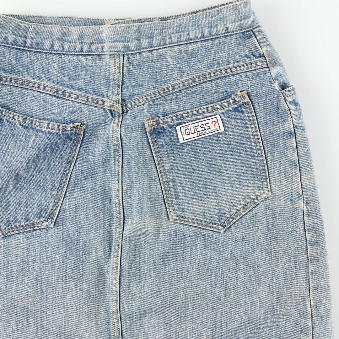 80'S Guess denim tight mini skirt, women's size M equivalent, vintage. unclear blue type Vintage Second Hand