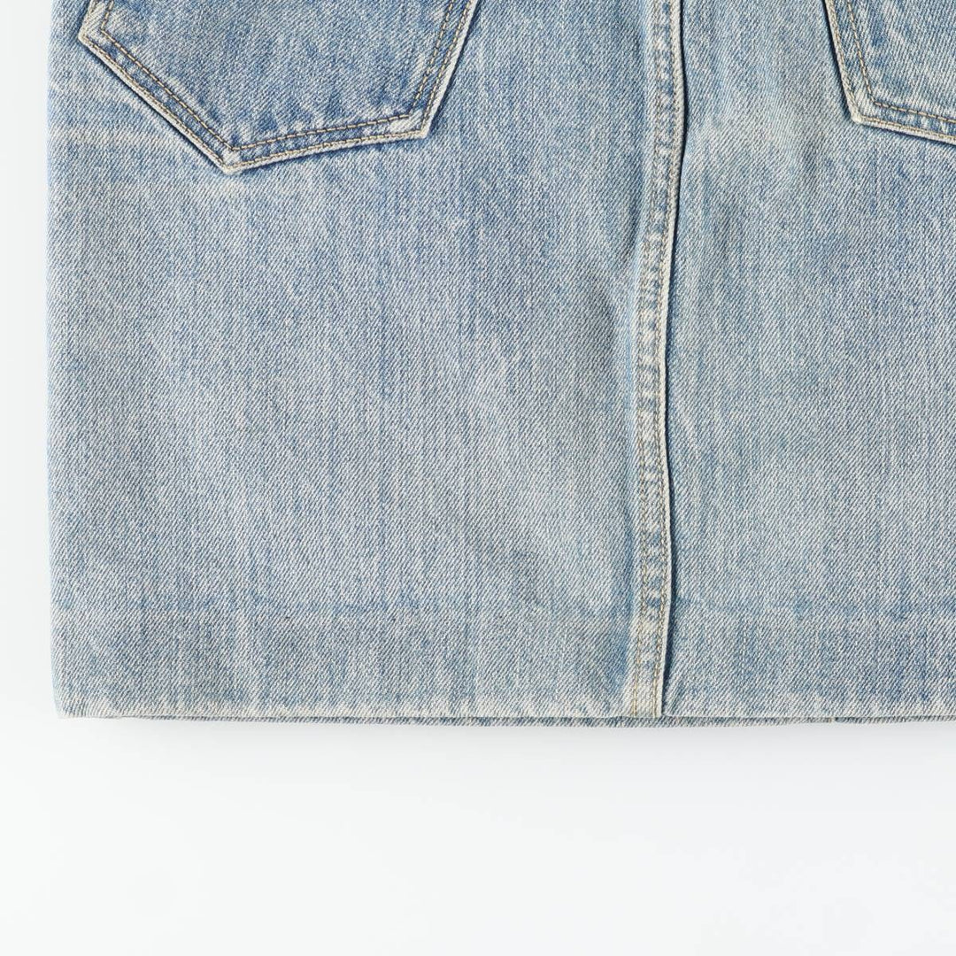 80'S Guess denim tight mini skirt, women's size M equivalent, vintage. unclear blue type Vintage Second Hand