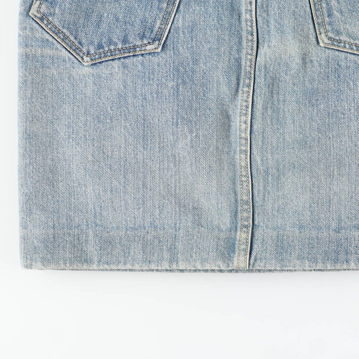 80'S Guess denim tight mini skirt, women's size M equivalent, vintage. unclear blue type Vintage Second Hand